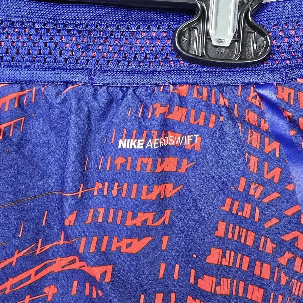 Nike AeroSwift 5” Running Shorts Mens Medium Blue Red Geometric 800285-455